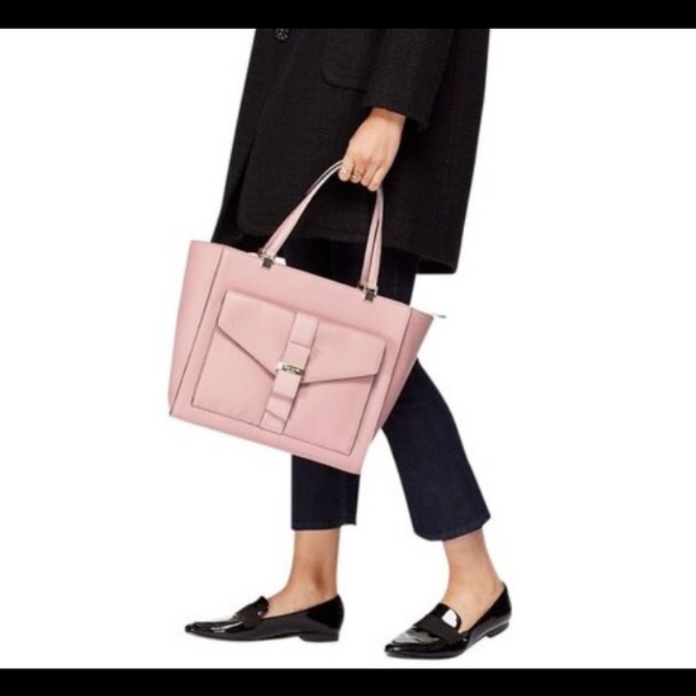 NWT Kate Spade Jenise Parchment Drive Rose Jade Pink